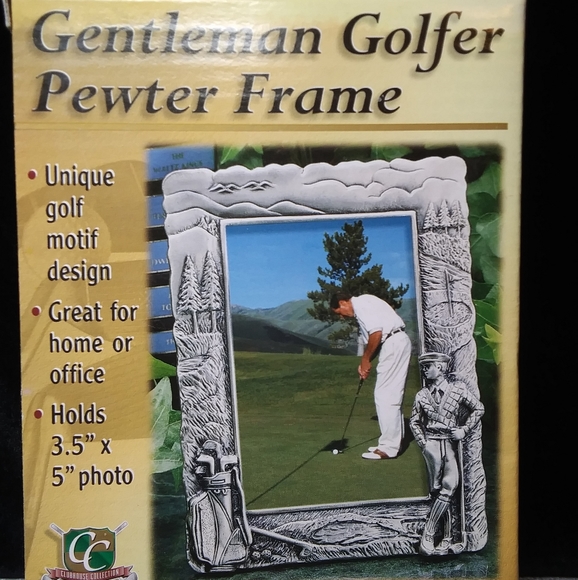 Gentleman Golfer Pewter Photo Frame. Silver color. New in box. - Picture 3 of 3